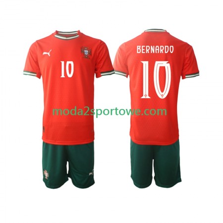 Koszulka Portugalia Bernardo Silva 10 Dziecięcy Domowe Stroje Piłkarskie 2025/26 Krótki Rękaw